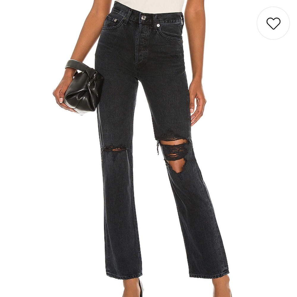 AGOLDE Lana black ripped jeans